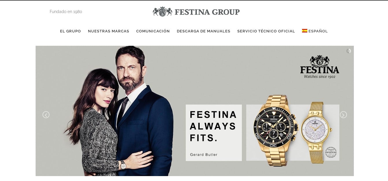 40 grandes marcas que usan WordPress sitio web de festina